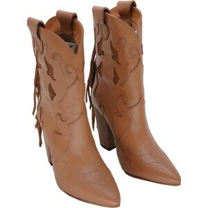 Dingo Lady's Night Western Fashion Boots Brown Pointed Toe Block Heel US 7
